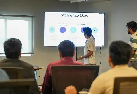 Mesa students demoing a product they built
